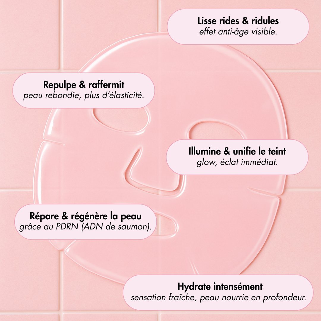 Masque gel au PDRN de saumon & collagène rose
